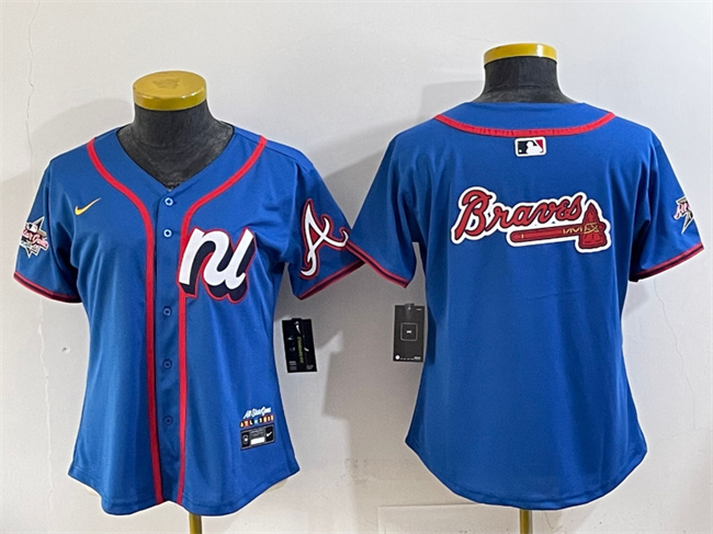 Youth Blue National League Atlanta Braves Team Big Logo 2025 All-Star Edition Limited Stitched Baseball Jersey